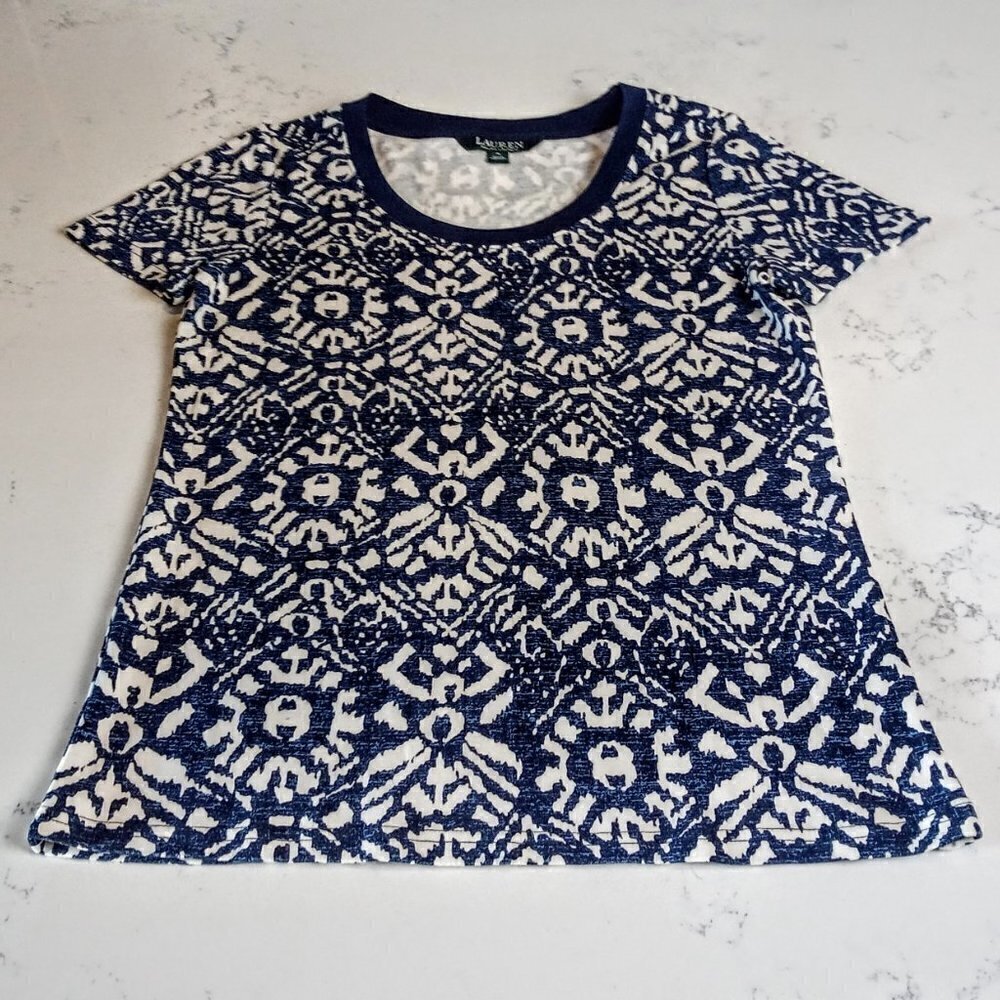 Lauren Ralph Lauren Monogram Cotton Print Tee - Picture 3 of 6